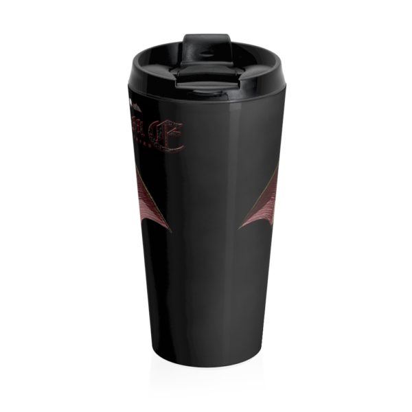 Winged Skull Crucifix, Stainless Steel Travel Mug - Image 3