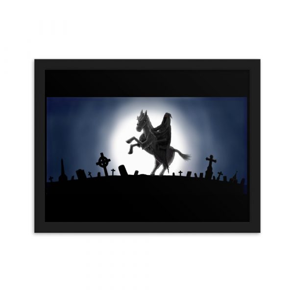 Grim Reaper on Horse, Framed matte paper poster