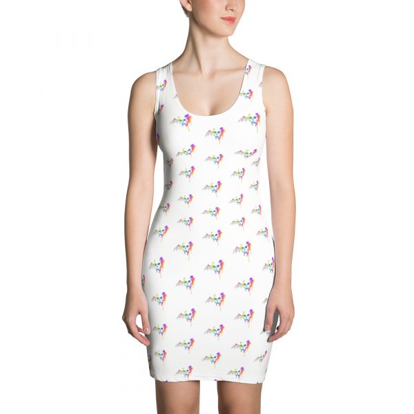 Skull Technicolor Paint Splatter, Sublimation Cut and Sew Dress.
