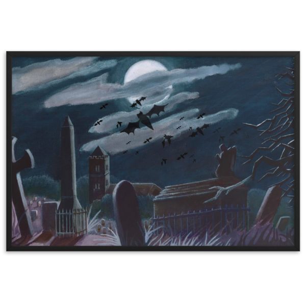 Graveyard after Dark, Framed matte paper poster - Image 2