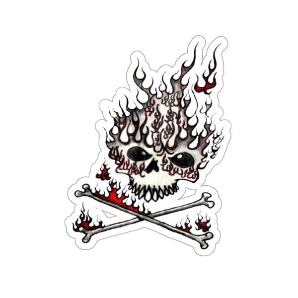 Fire Skull, Kiss-Cut Stickers - Image 3