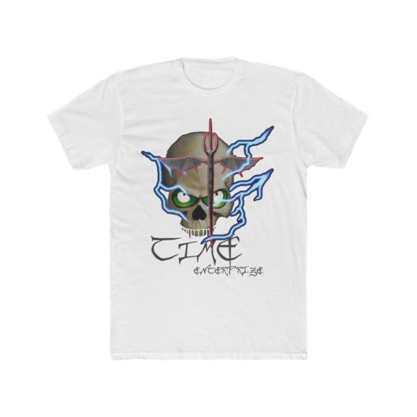 Lightning Skull, Men's Cotton Crew Tee - Image 3