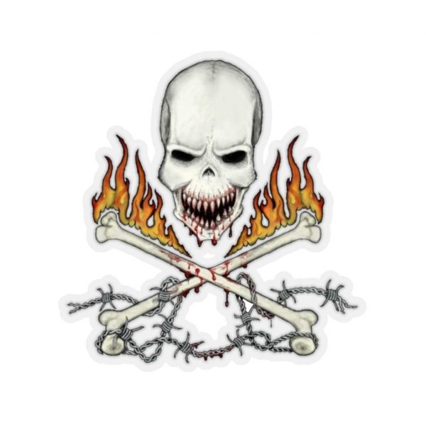 Skull and Barbed Wire, Kiss-Cut Stickers