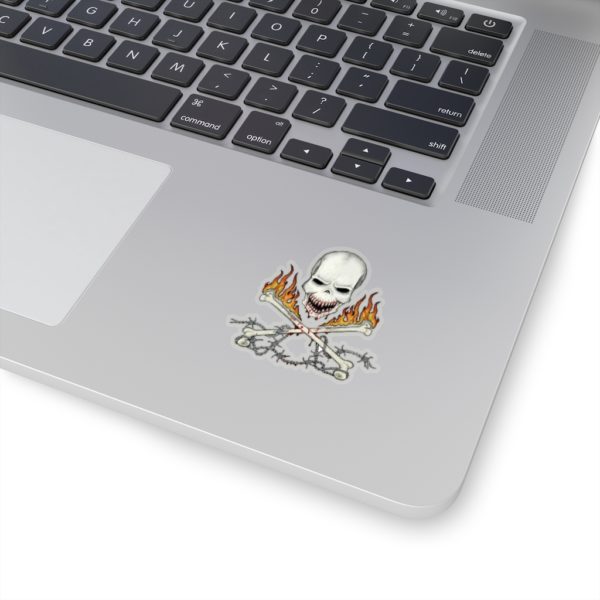 Skull and Barbed Wire, Kiss-Cut Stickers - Image 2