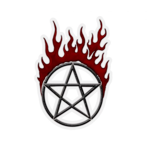 Flaming Pentagram, Kiss-Cut Stickers
