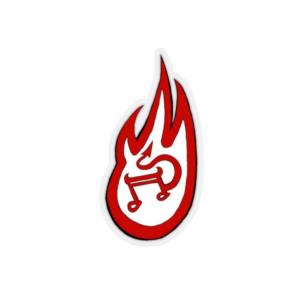 Flaming Devil Music Note, Kiss-Cut Stickers