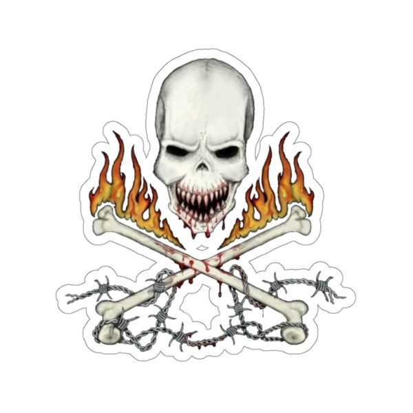 Skull and Barbed Wire, Kiss-Cut Stickers - Image 3