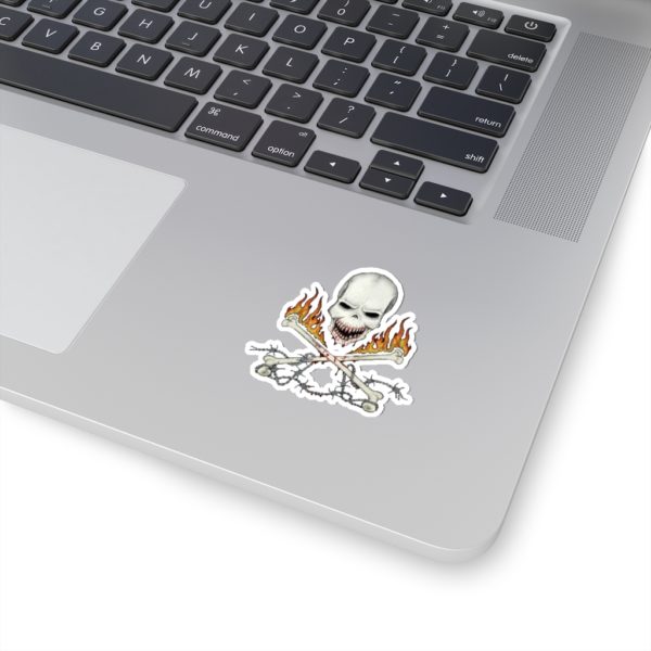Skull and Barbed Wire, Kiss-Cut Stickers - Image 4