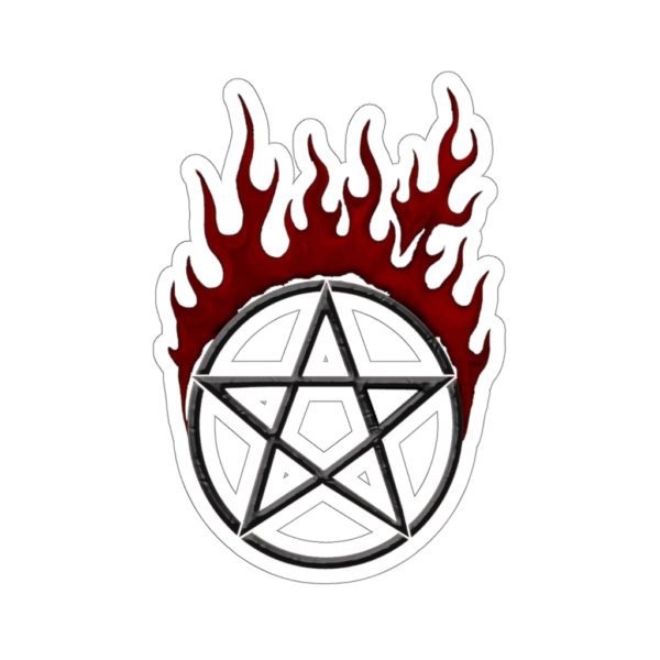 Flaming Pentagram, Kiss-Cut Stickers - Image 3