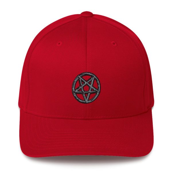 Satanic pentagram black, Structured Twill Cap - Image 9