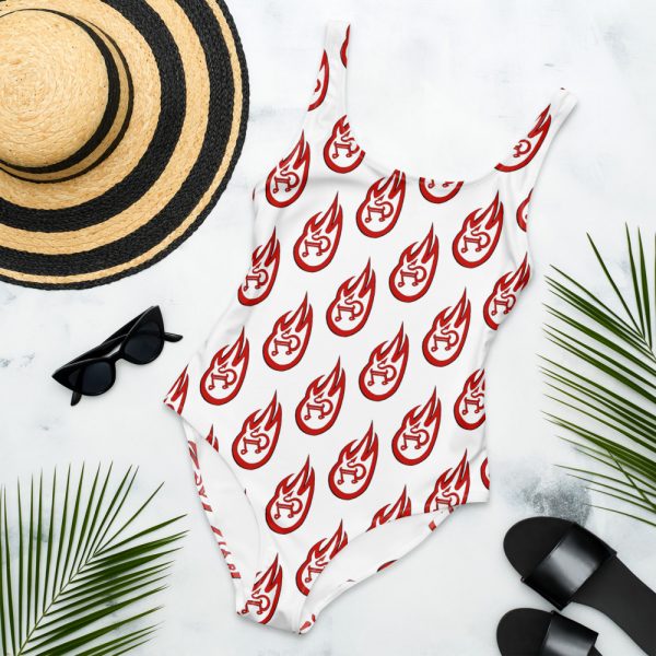 Flaming Devil Music Note, One-Piece Swimsuit