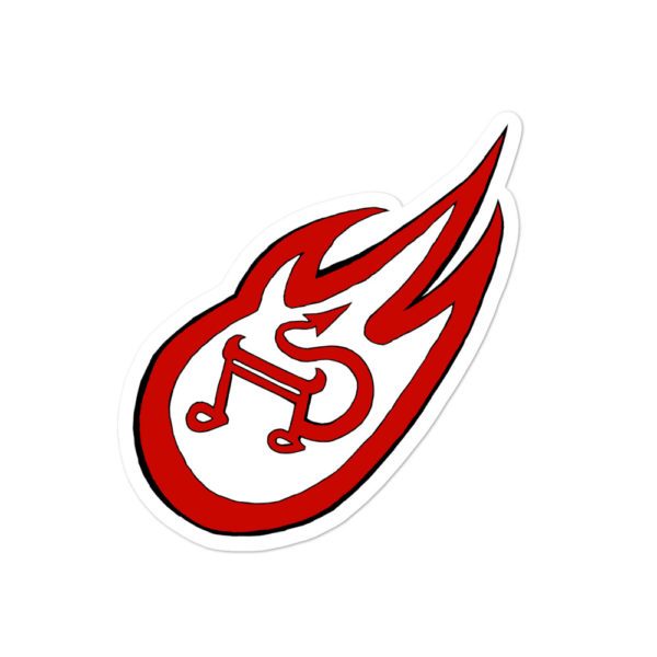 Flaming devil music note, Bubble-free stickers - Image 3