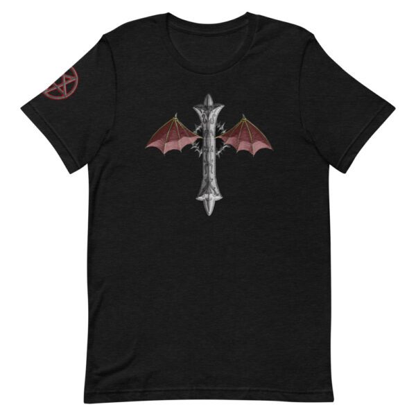 Bat Winged Crucifix, Short-Sleeve T-Shirt - Image 10