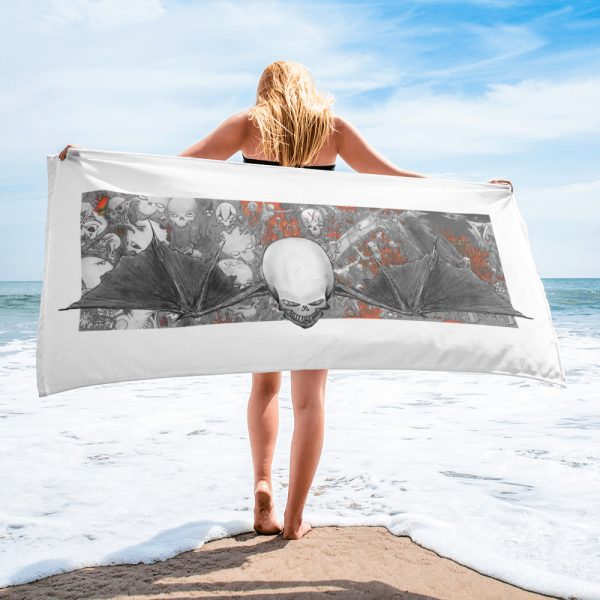 Bat winged Skull in Hell, Towel - Image 2