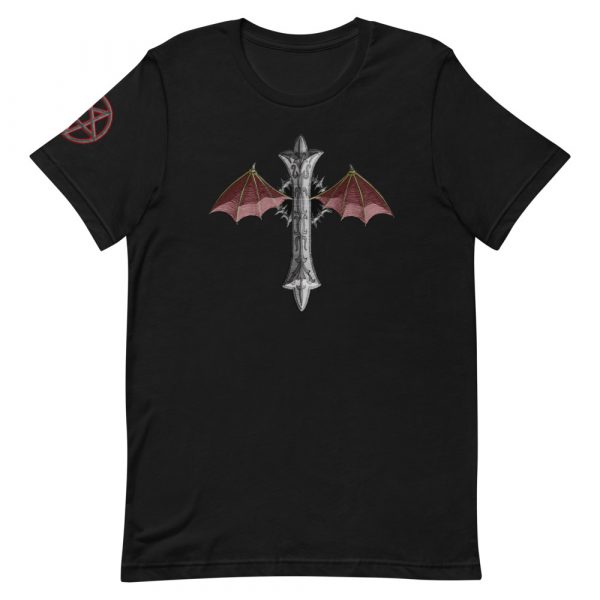 Bat Winged Crucifix, Short-Sleeve T-Shirt