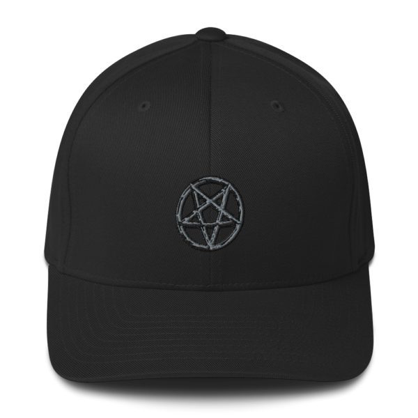 Satanic pentagram black, Structured Twill Cap - Image 2