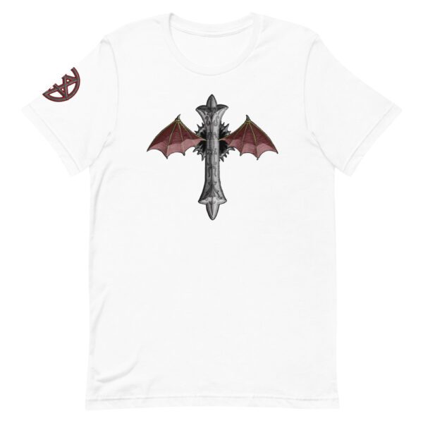Bat Winged Crucifix, Short-Sleeve T-Shirt - Image 7