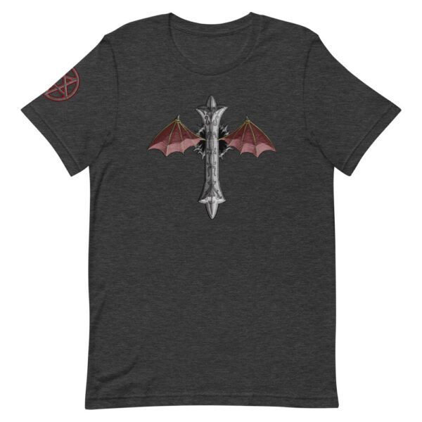 Bat Winged Crucifix, Short-Sleeve T-Shirt - Image 14