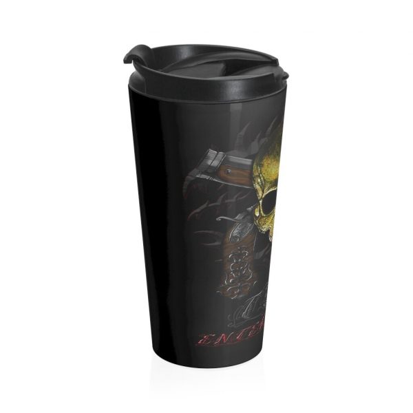 Blunderbuss and Skull, Stainless Steel Travel Mug - Image 3