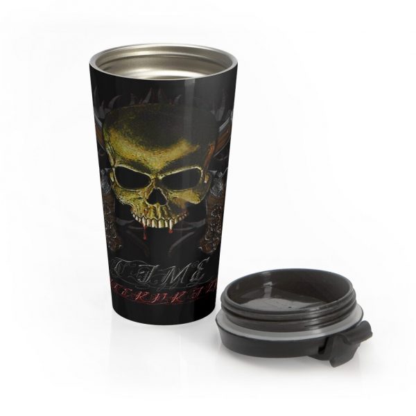 Blunderbuss and Skull, Stainless Steel Travel Mug - Image 5