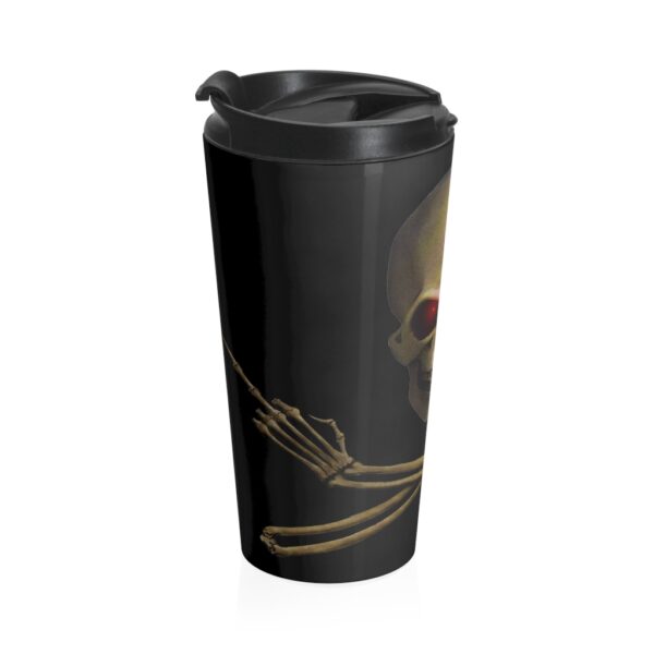 Skull and Crossed Arm, Stainless Steel Travel Mug - Image 3