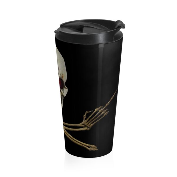 Skull and Crossed Arm, Stainless Steel Travel Mug - Image 4