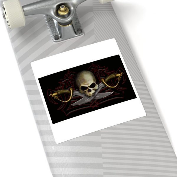 Cutlass and Skull, Square Stickers - Image 2