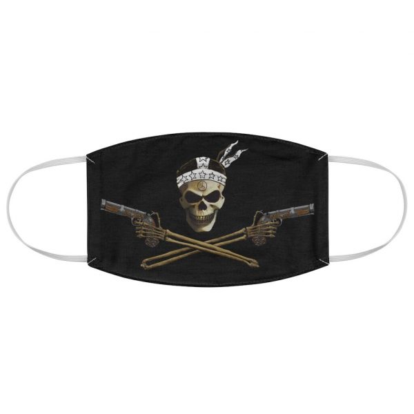 Skull and Blunderbuss Pirate Flag, Fabric Face Mask