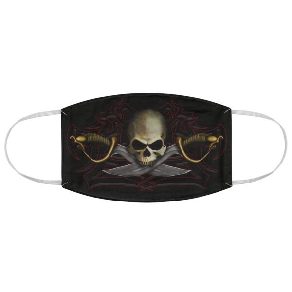 Cutlass and Skulls Pirate Flag, Fabric Face Mask