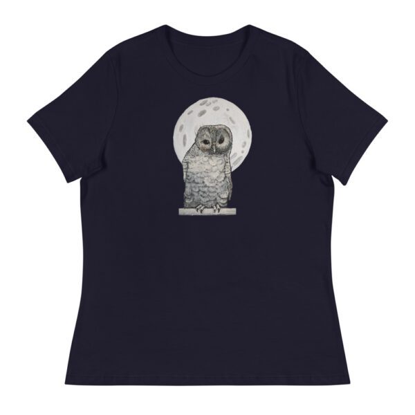 Owl and Moon, Women's Relaxed T-Shirt - Image 10