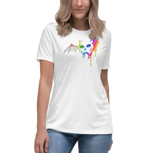 Techni Color Skull, Women's Relaxed T-Shirt