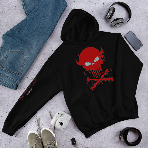 Dripping Skull Red, Hoodie - Image 3