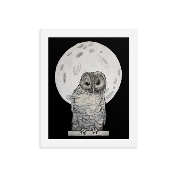 Owl and Moon, Framed poster - Image 2