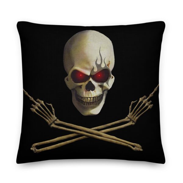 Skull and Crossed Arms, Premium Pillow - Image 5