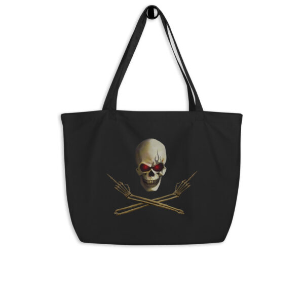 Skull and Crossed Arms, Large organic tote bag - Image 4