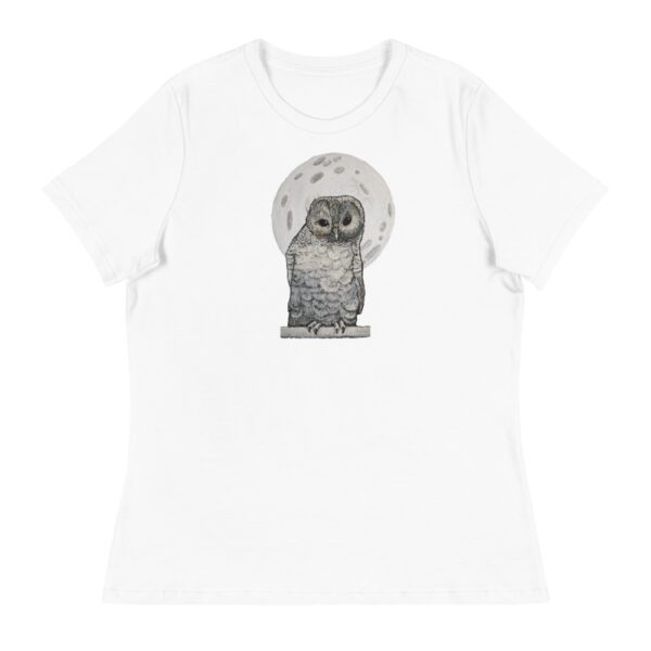 Owl and Moon, Women's Relaxed T-Shirt - Image 5