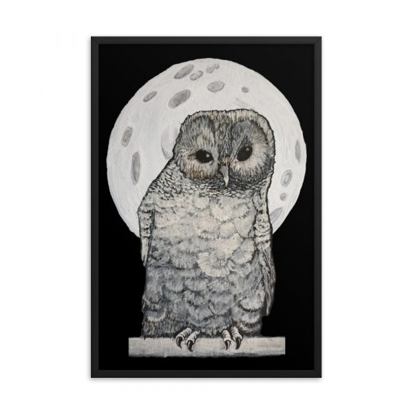 Owl and Moon, Framed poster