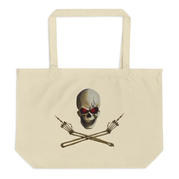 Skull and Crossed Arms, Large organic tote bag - Image 6