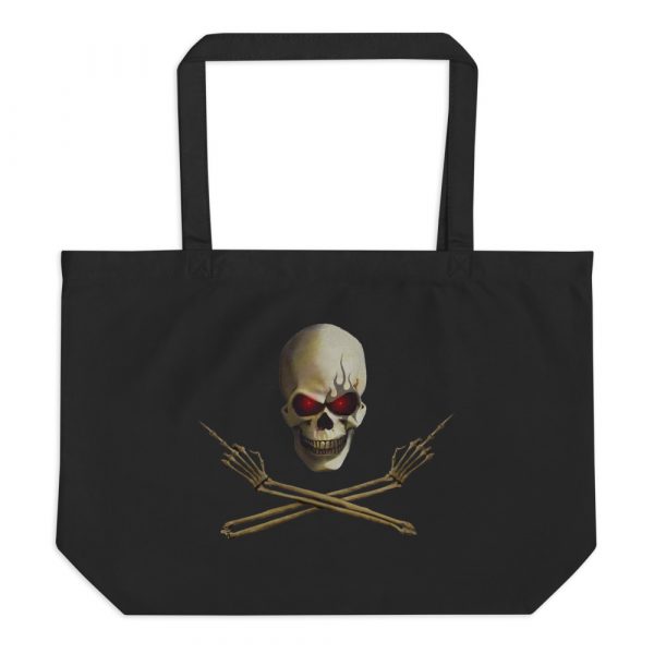 Skull and Crossed Arms, Large organic tote bag