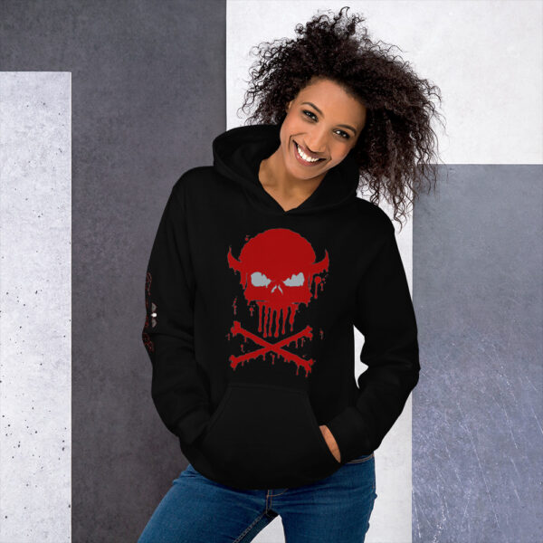 Dripping Skull Red, Hoodie - Image 4