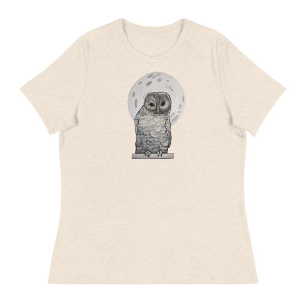 Owl and Moon, Women's Relaxed T-Shirt - Image 14