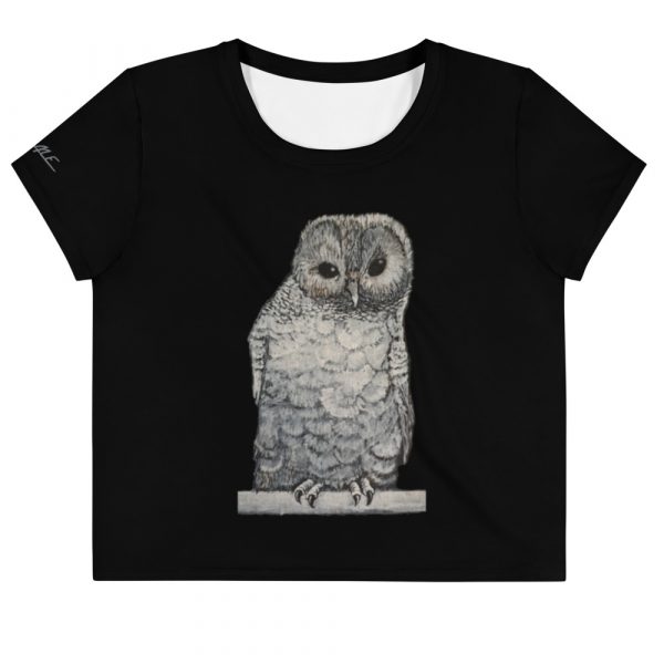 Owl, All-Over Print Crop Tee