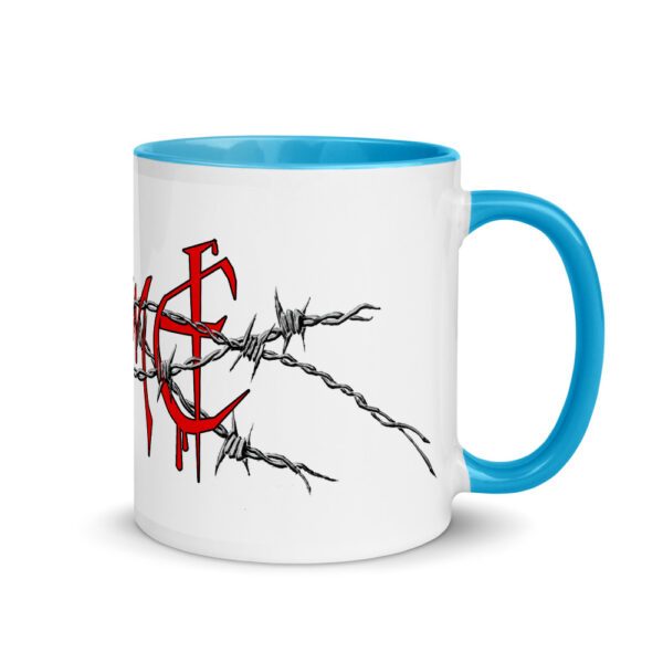 TimE in Barbed Wire, Mug with Color Inside - Image 4