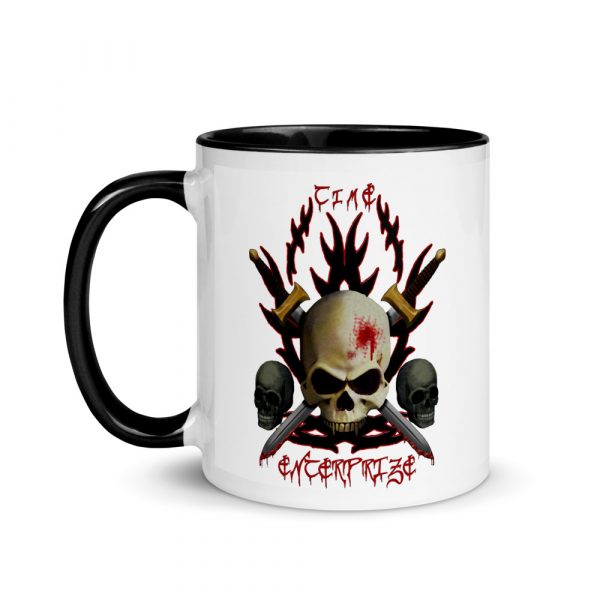 3 Skulls and Cross Swords, Mug with Color Inside - Image 3