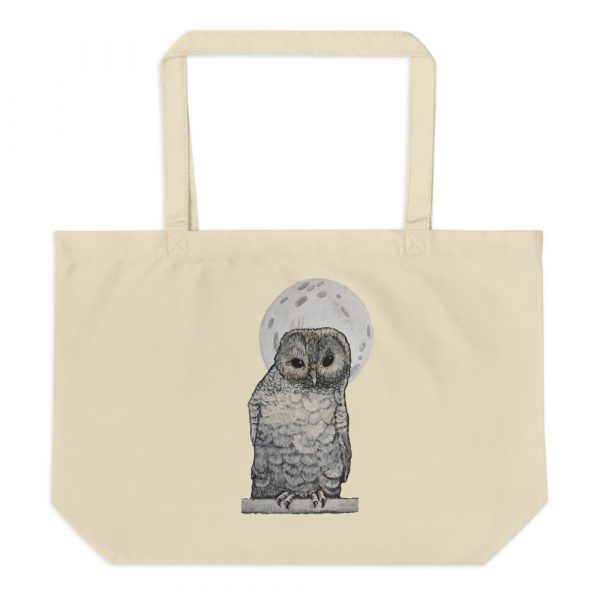 Owl and Moon, Large organic tote bag - Image 7