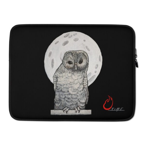 Owl and Moon, Laptop Sleeve - Image 2