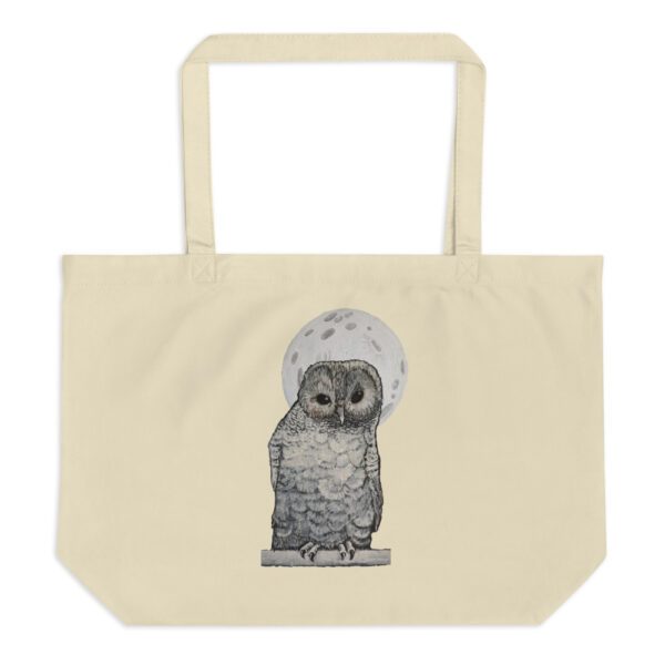 Owl and Moon, Large organic tote bag - Image 6