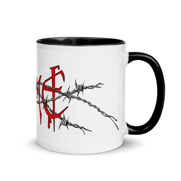 TimE in Barbed Wire, Mug with Color Inside - Image 2