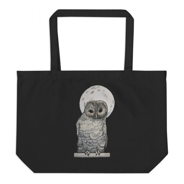 Owl and Moon, Large organic tote bag - Image 5