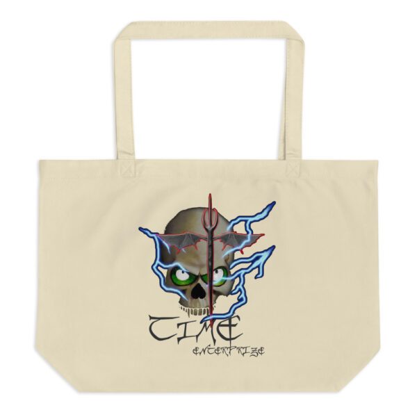 Lightning Skull, Large organic tote bag - Image 5